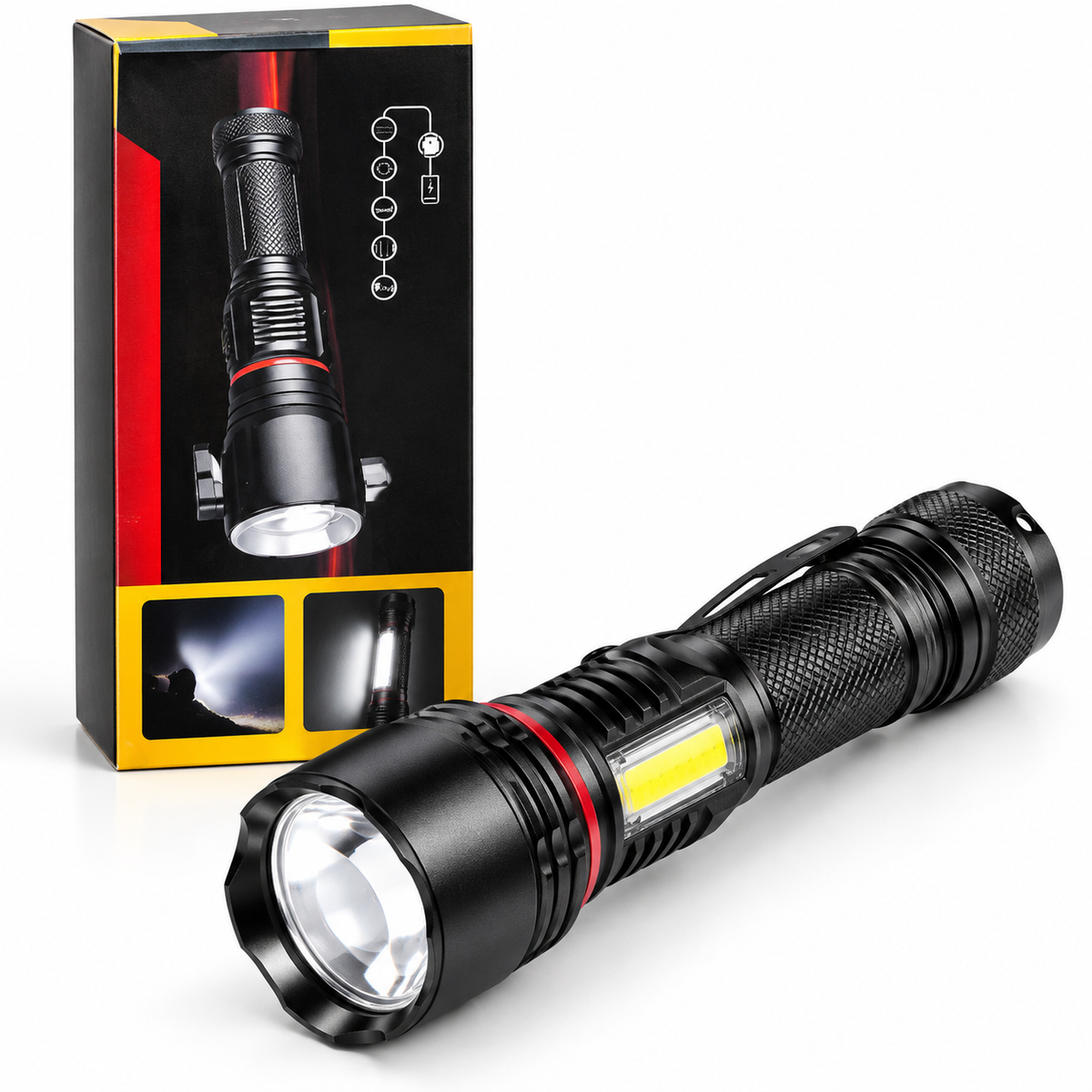 P50 LED ručna lampa sa bočnim svetlom