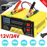 Automatski punjač akumulatora 12 V/24 V sa ekranom